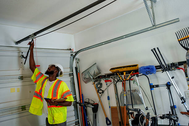 Professional Garage Door Panel Replacement technician working in Denton, MD